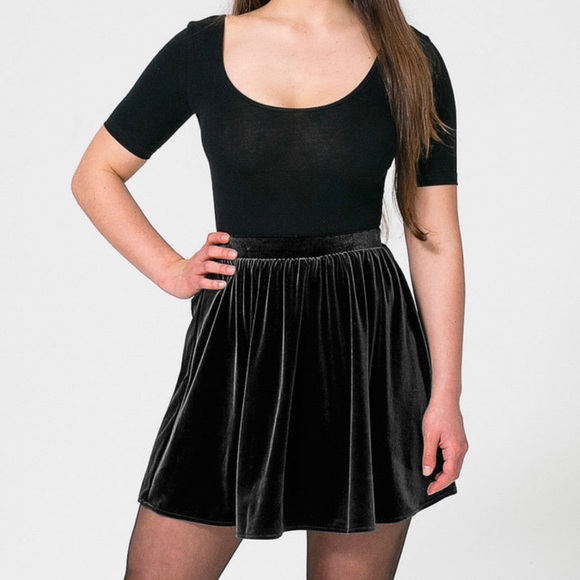 American Apparel Dresses & Skirts - American Apparel | Black Velvet Mini Skirt
